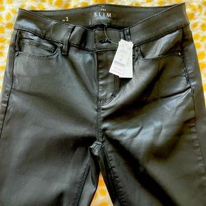 White House Black Market leather-look stretch leggings. New with tags.